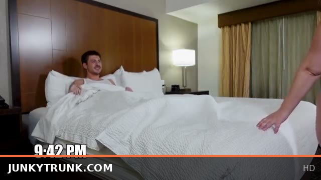 Blonde Stepmom and Stepson Get Intimate in Hotel Bed Together