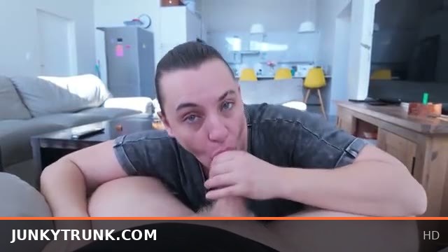 Stepmom Silences Stepson with a Deep Blowjob and Swallows Every Drop