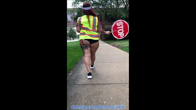Thick Crossing Guard Gets Down and Dirty